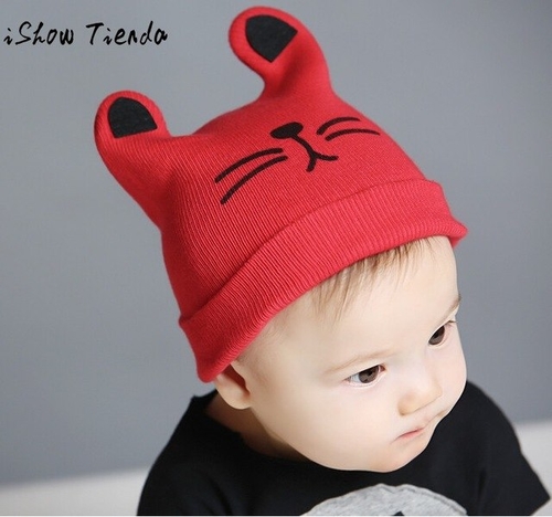 Fashion 2018 Baby Hat Solid Color Knitted Crochet
