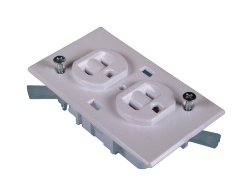 U.S. Hardware E-162C RV Conventional Duplex Receptacle  White -2.43 x 