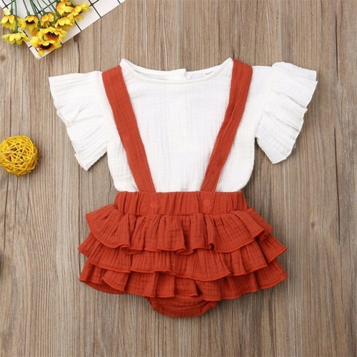 0-24 Months Baby Girl Skirts Outfit 2PCS Cotton