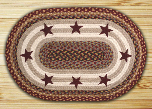 Earth Rugs 88-2745-357BS Burgundy Stars Oval Patch