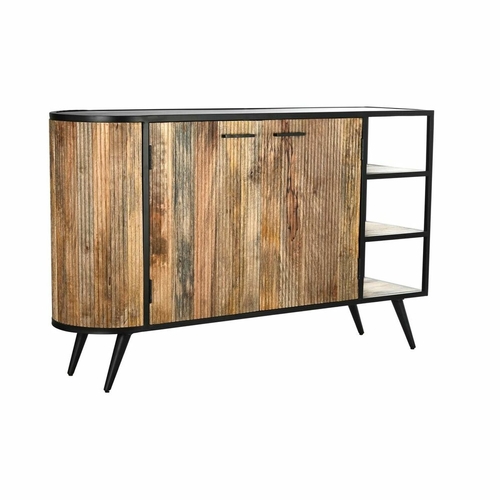 Sideboard DKD Home Decor Brown Black Metal Mango wood (145 x 40 x 90