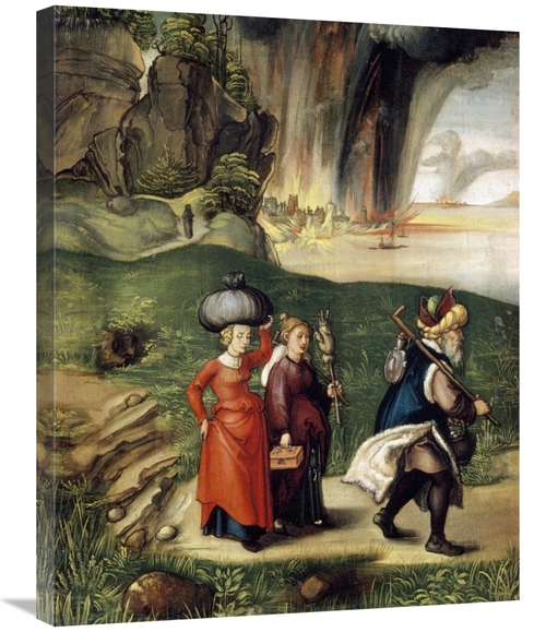 Global Gallery GCS-277443-30-142 30 in. Lot & His Family Fleeing From 