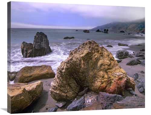 Global Gallery GCS-396227-2835-142 28 x 35 in. Rocks on Kirk Creek Bea