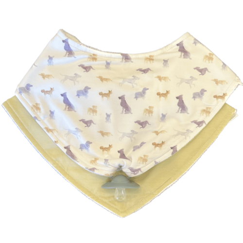 I Woof You! - Doodalou Bamboo Bandana Baby Bib Combo
