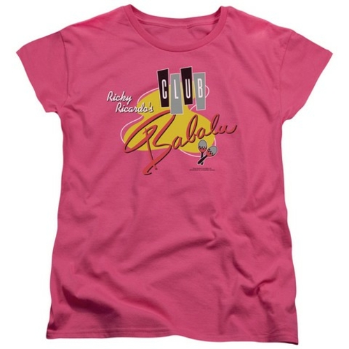 Trevco Lucy-Club Babalu Short Sleeve Womens Tee- Hot Pink - Large