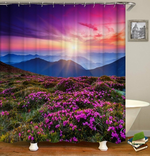 Violet Meadow Shower Curtain