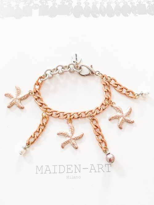 Statement Bracelet with Starfish Charms and Pearls