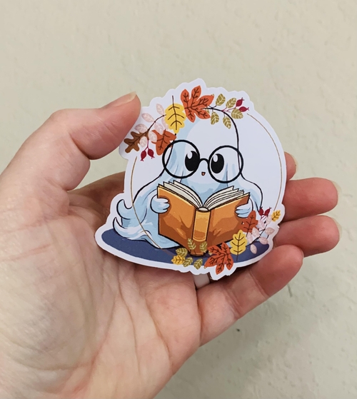 Reader with Glasses-Creepy Reader Stickers/Magnet