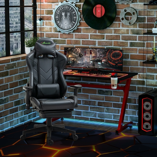 Vinsetto Gaming Chair 2D Arm Lumbar Support Swivel Office Computer