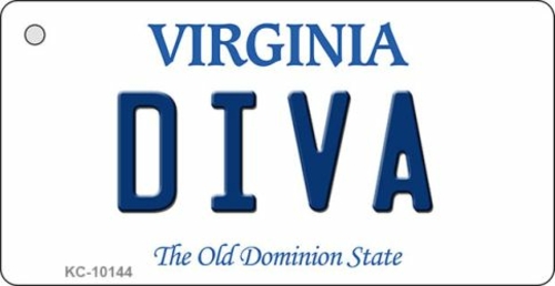 Smart Blonde KC-10144 1.5 x 3 in. Diva Virginia State License Plate Ke