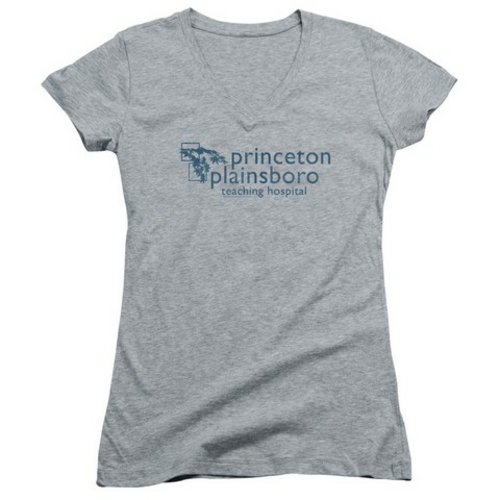Trevco House-Princeton Plainsboro Junior V-Neck Tee, Heather - Lar