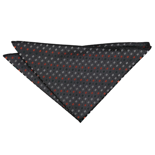 Bohemian Geometric Handkerchief - Black with Silver and Orange