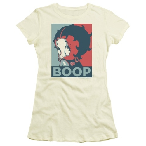 Trevco Boop-Boop - Short Sleeve Junior Sheer Tee - Cream, Small