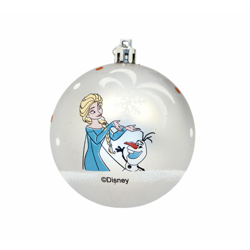 Christmas Bauble Frozen Memories Silver 6 Units Plastic (Ø 8 cm)