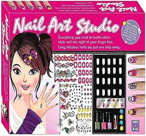 Plastic Nail Art Studio Salon Kit For Girls, Multicolor
