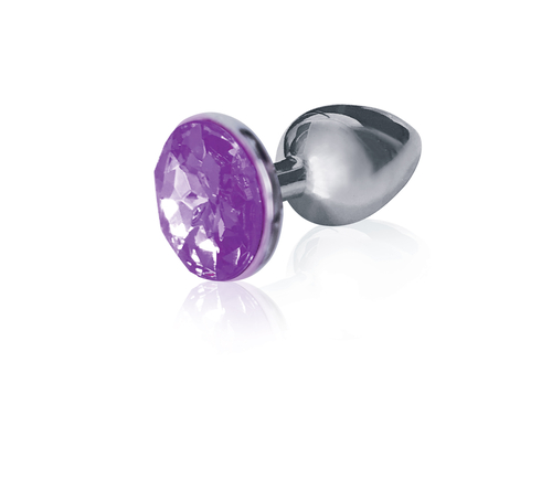 The 9's the Silver Starter Bejeweled Stainless Steel Plug - Violet