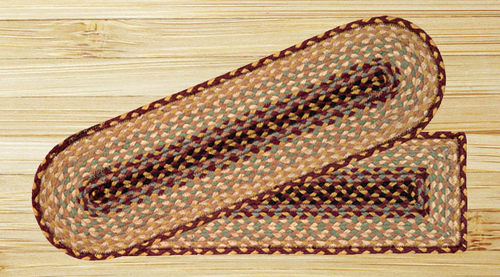 Earth Rugs 39-357 Burgundy-Gray-Creme Rectangle Stair Tread