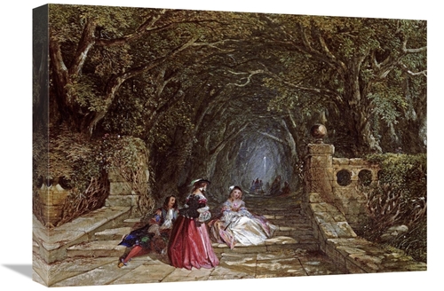 Global Gallery GCS-267802-22-142 22 in. Elegant Figures on a Wooded Pa