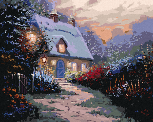 Zuty - Paint by Numbers - PATH TO THE HOUSE AND FLOWERS (NORTHERN