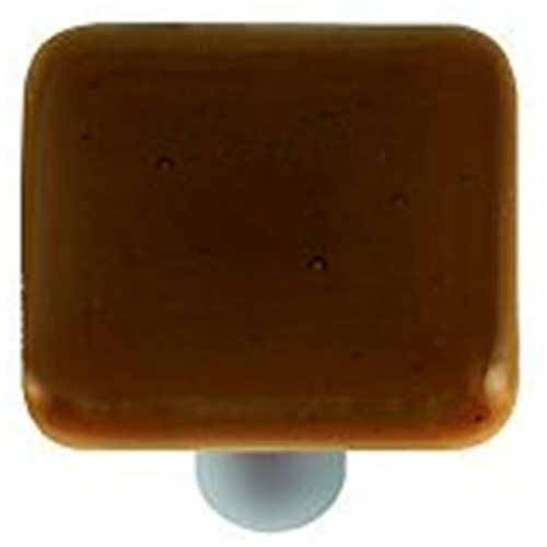 Hot Knobs HK1016-KB Tan Square Glass Cabinet Knob - Black Post
