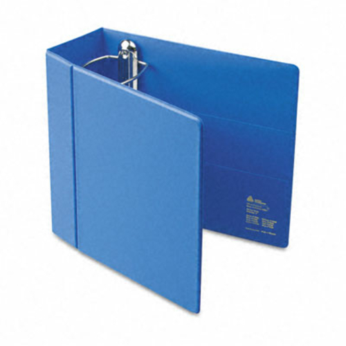 Heavy-Duty Vinyl EZD Reference Binder with Finger Hole  5in Cap  Blue