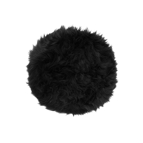 Black genuine sheepskin chair pad | Round