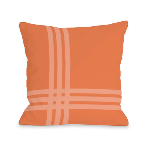 One Bella Casa 74699PL16O 16 x 16 in. Plaid Pop Outdoor Pillow - Tange