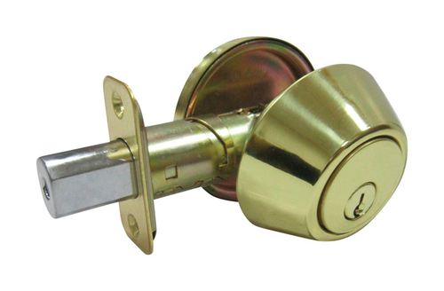 Faultless 5002072 Polished Brass Metal Single Cylinder Deadbolt - ANSI