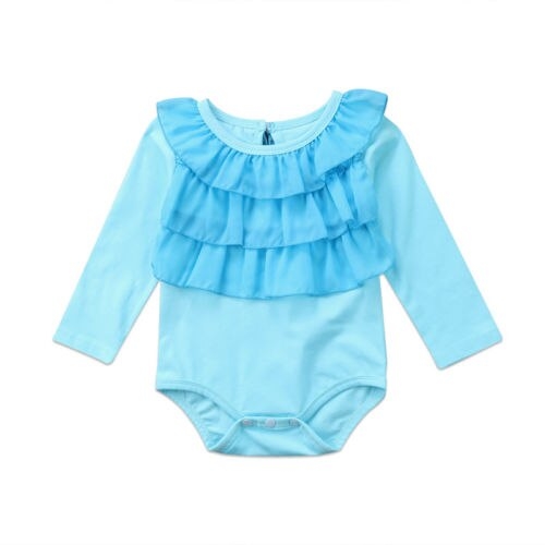 Newborn Baby Girls Infant Layered lace Bodysuit