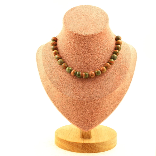 Unakite 8 mm 20 beads necklace.