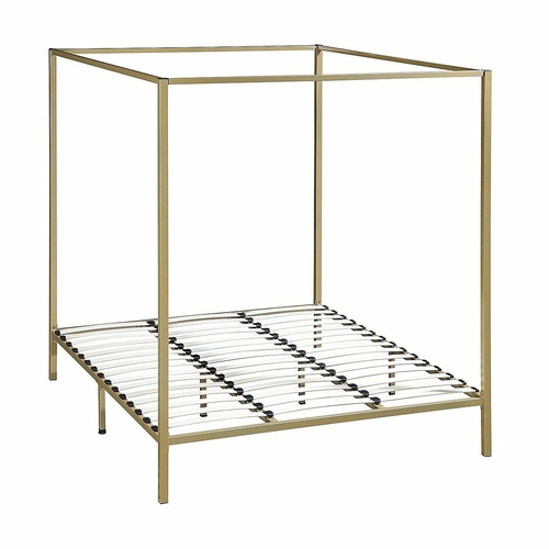 4 Four Poster King Bed Frame - Gold