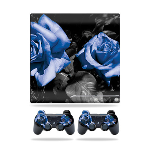 MightySkins PS3SLIM-Blue Roses Skin for Sony Playstation 3 PS3 Slim Pl