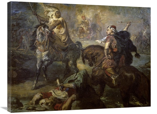 36 in. Arab Chiefs Challenging to Combat Under a City Ramparts Art Pri