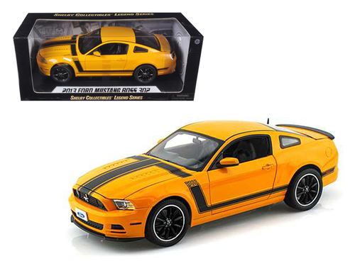 2013 Ford Mustang Boss 302 Yellow with Black Stripes 1/18 Diecast