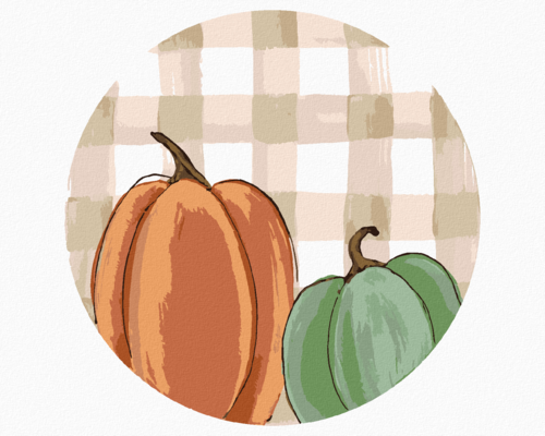 Paint by Numbers - TWO GINGHAM PUMPKINS 2 (HALEY BUSH)