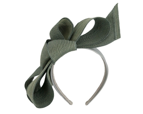 Large olive bow racing fascinator