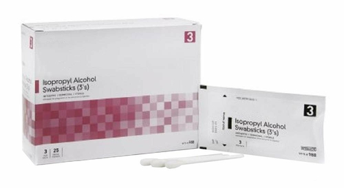 McKesson Impregnated Swabsticks 100mm ±4mm. Case of 250 Isopropyl