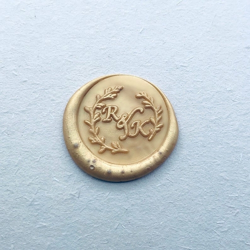 Personlized Wreath Initials Wedding Wax Seal Stamp - Custom Initials