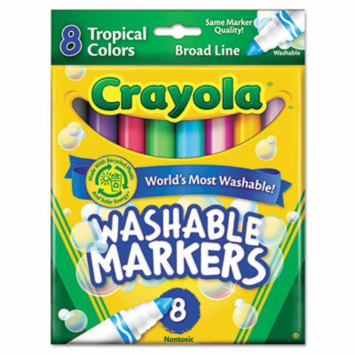 Crayola 587816 Washable Markers  Conical Point  Tropical Colors  8-Set