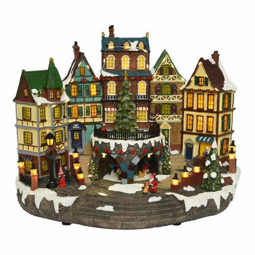 Christmas bauble Christmas Village LED Light Scene Town (25,5 x 40 x