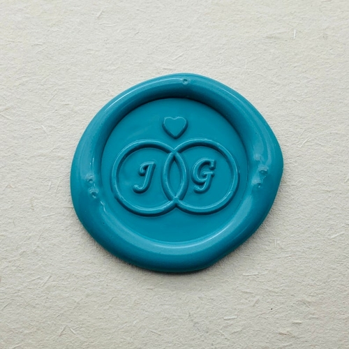 Personalized Wedding Ring Wax Stamp - Heart Wax Seals Stamp