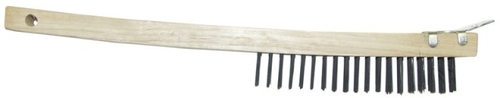 Allway WBS319 Wire Scratch Handle Wood Brush  Stainless Steel - 3 x 19
