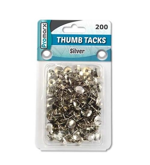 Promarx Thumb Tack Silver 200ct