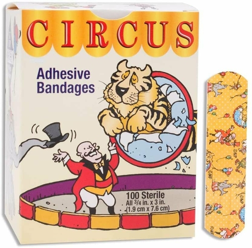 Case of 1200 Adhesive Stat-Strips Singles 3/4" x 3". Circus Adhesive