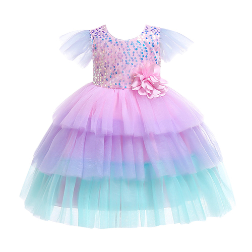 Kids Girls Sequin Princess Dress Bridesmaid