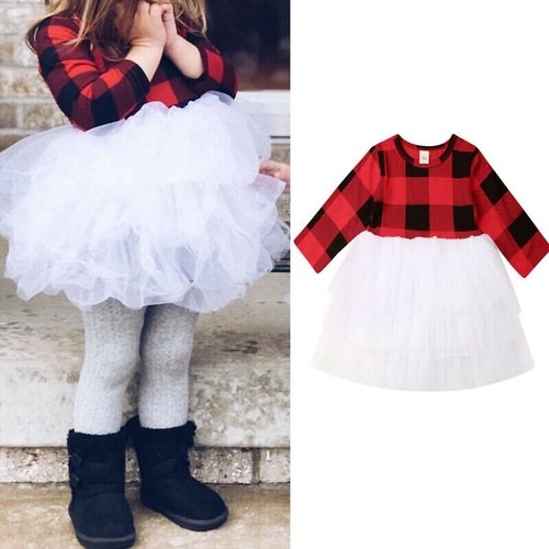 Pudcoco Autumn Christmas Dress Toddler kids Baby