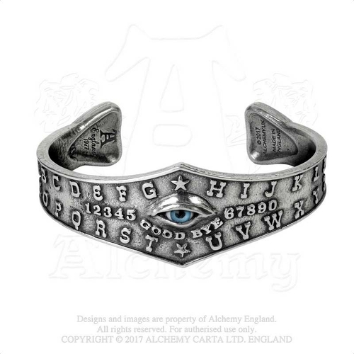 Alchemy of England A117 Ouija Eye Bangle, Pewter & Realistic Taxid