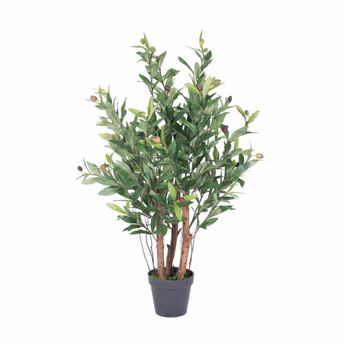 Vickerman T161330 30 in. Artificial Green Olive Tree in Black Plastic 