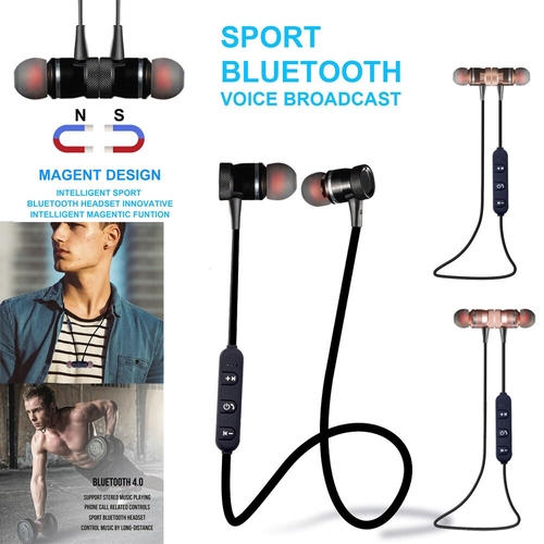 Metal Magnet Wireless Bluetooth Earphone Headset
