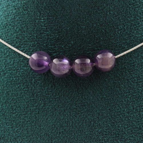 Amethyst 4 beads 8 mm necklace.